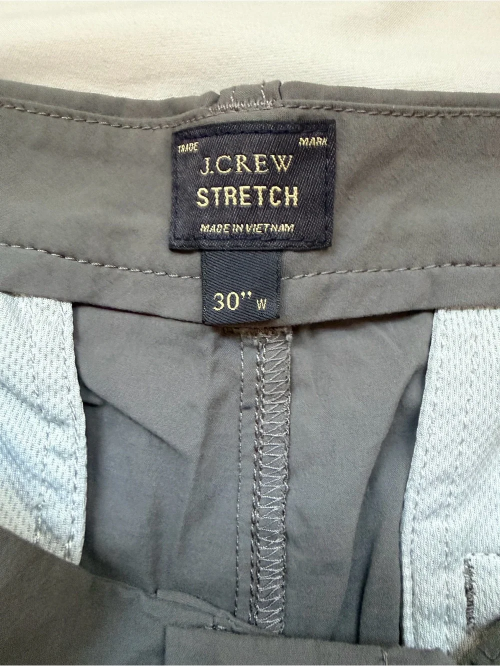 J. Crew Men's Slate Gray Flat Front Stretch Shorts